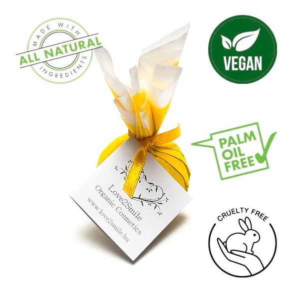 Love2Smile homoktövis citromfű vegán utazószappan